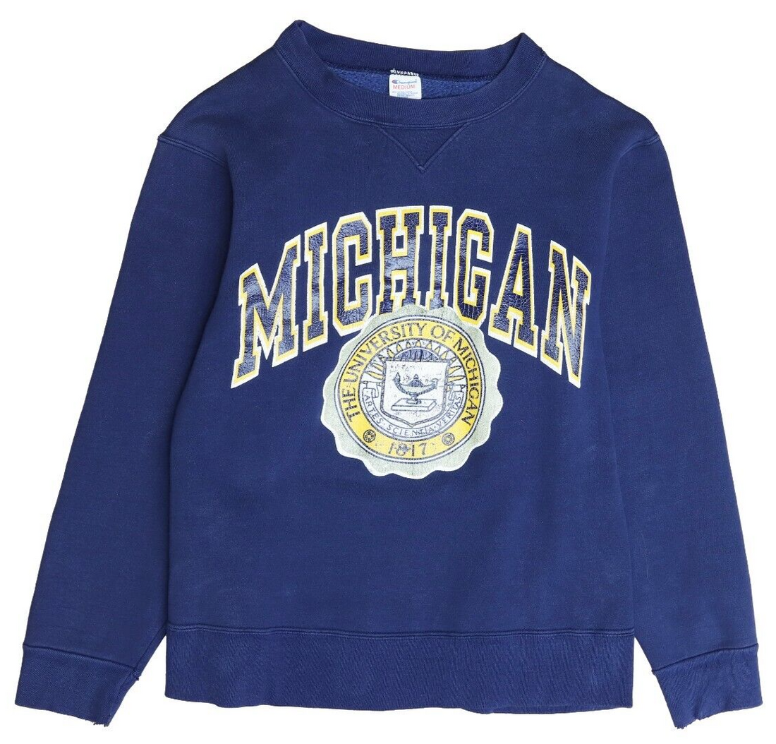 Vintage Michigan Wolverines Champion Sweatshirt Crewneck Size Medium 80s NCAA