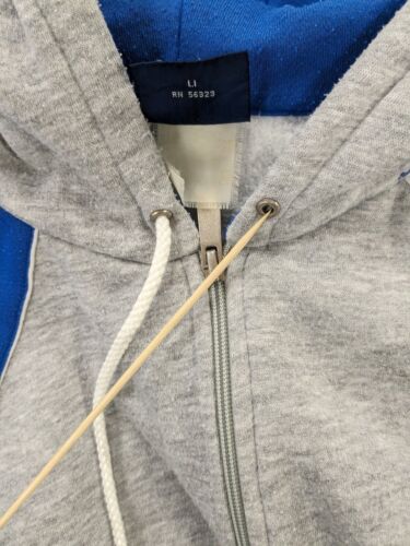 Vintage Nike Sweatshirt Hoodie Size Large Gray Blue Full Zip 80s