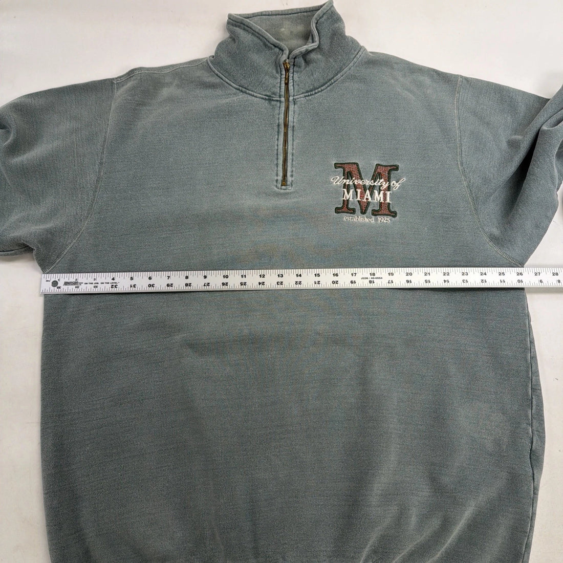 Vintage Miami Hurricanes 1/4 Zip Pullover Sweatshirt Size Large NCAA