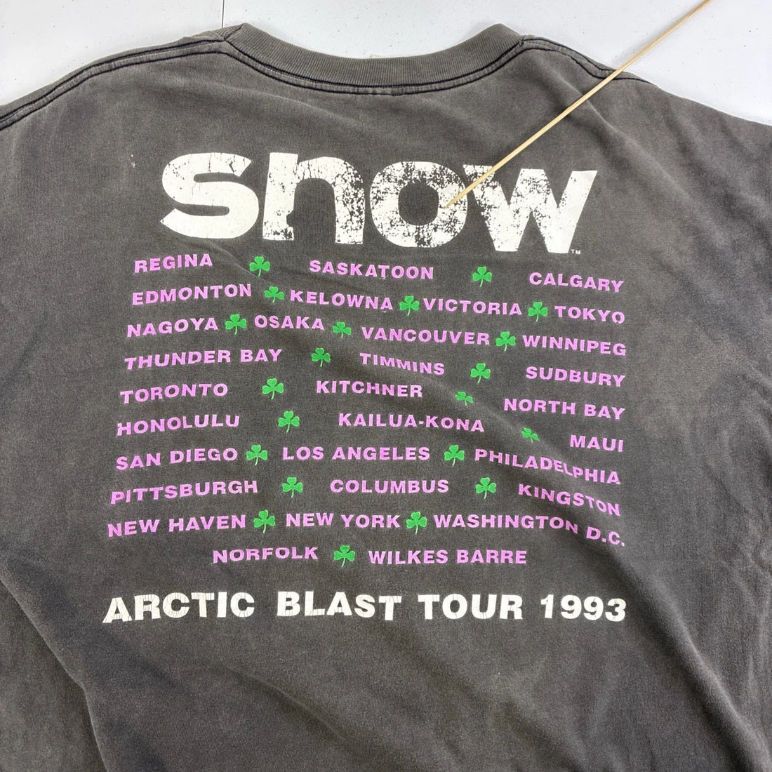 Vintage Snow Arctic Blast Tour 1993 Band T-Shirt Size XL 90s