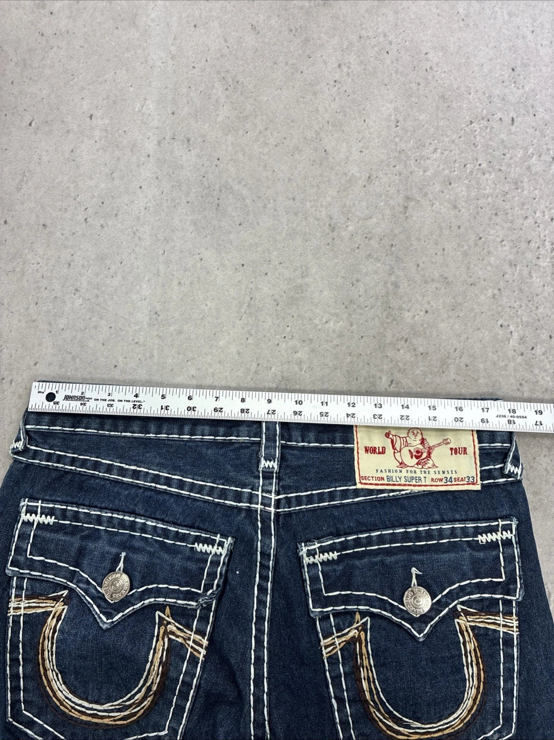 True Religion Billy Super T Denim Jeans Pants Size 34 X 33