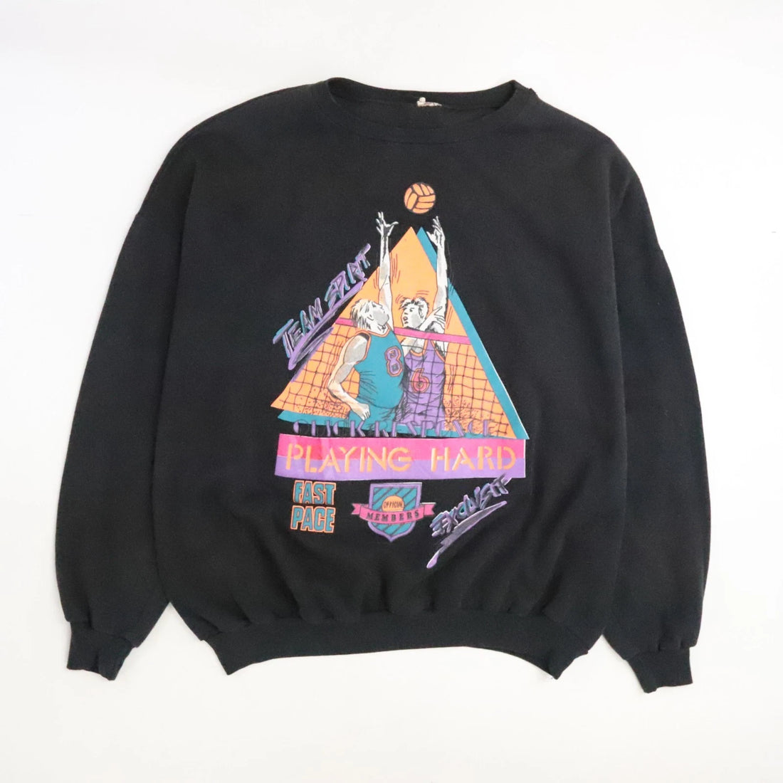 Vintage Team Spirit Beach Volleyball Crewneck Sweatshirt Size XL 90s