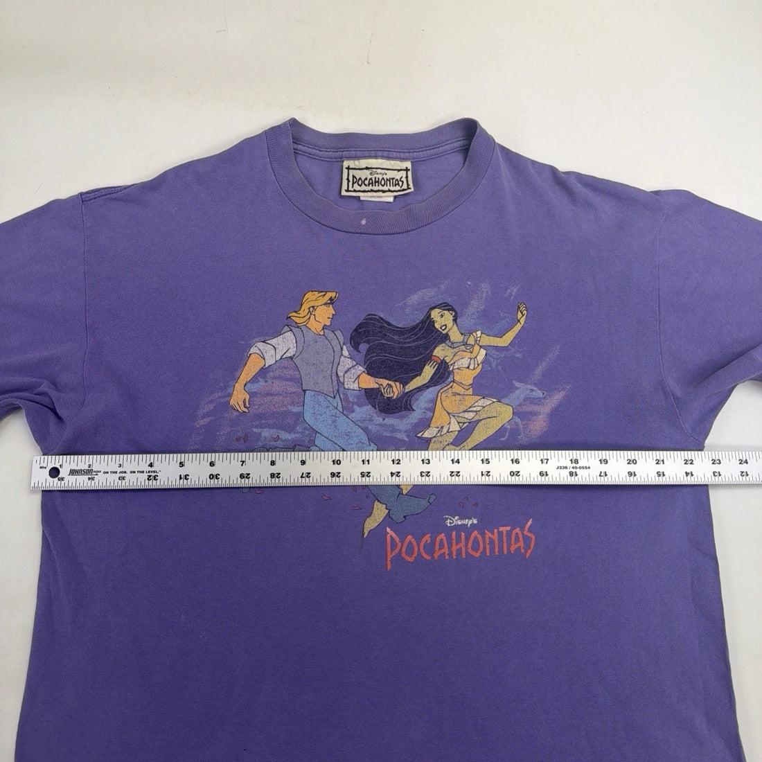 Vintage Pocahontas Disney T-Shirt Size L/XL Purple 90s