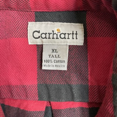 Vintage Carhartt Button Up Shirt Size XL Tall Buffalo Plaid