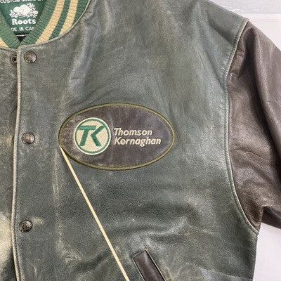 Vintage Thomson Kernaghan Roots Canada Leather Varsity Jacket Size XL
