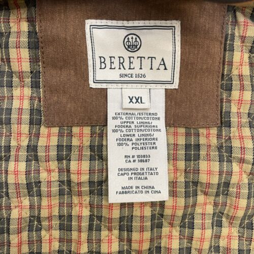 Vintage Beretta Waxed Coat Jacket Size 2XL Brown Hunting