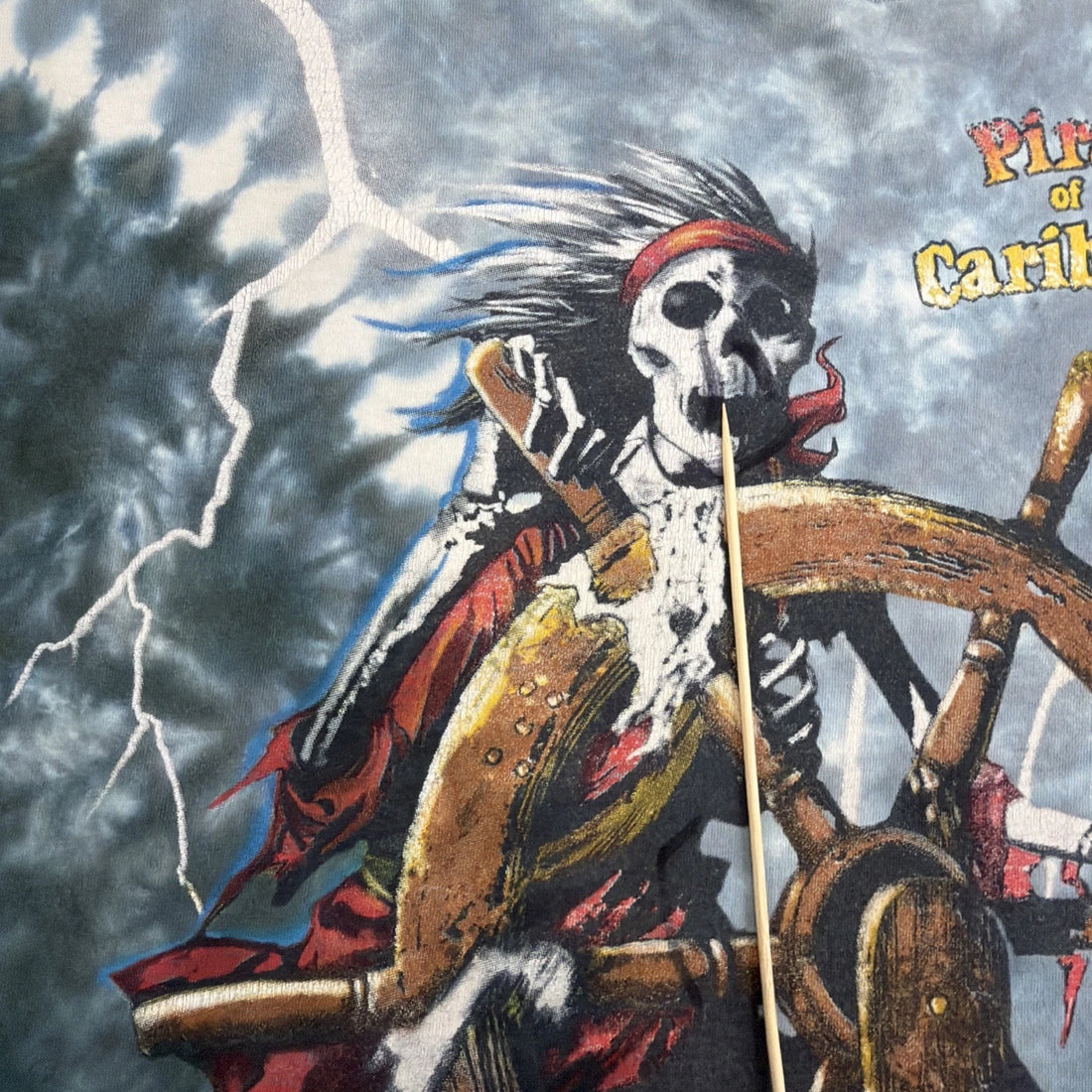 Vintage Pirates Of The Caribbean Disney Tie Dye T-Shirt Size Large 90s