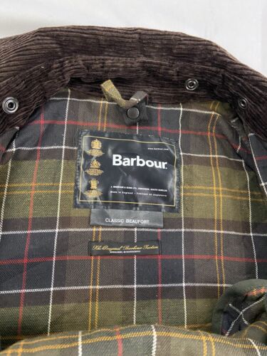 Vintage Barbour Classic Beaufort Waxed Coat Jacket Size XL Tartan