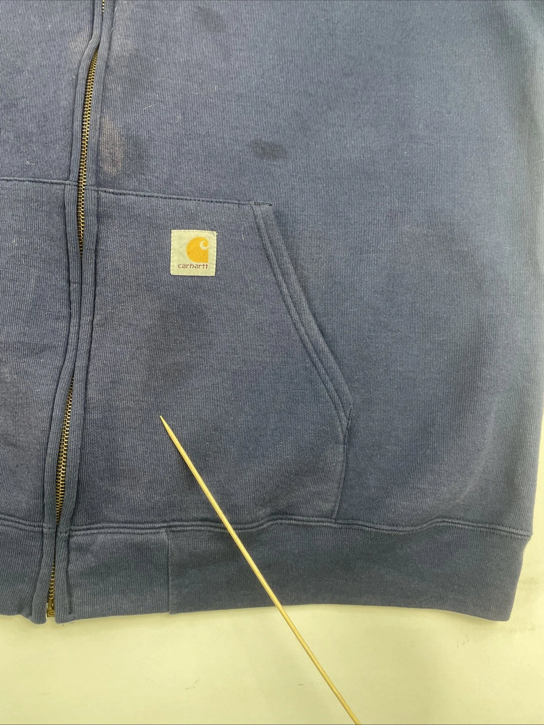 Vintage Carhartt Full Zip Sweatshirt Hoodie Size 2XL Blue