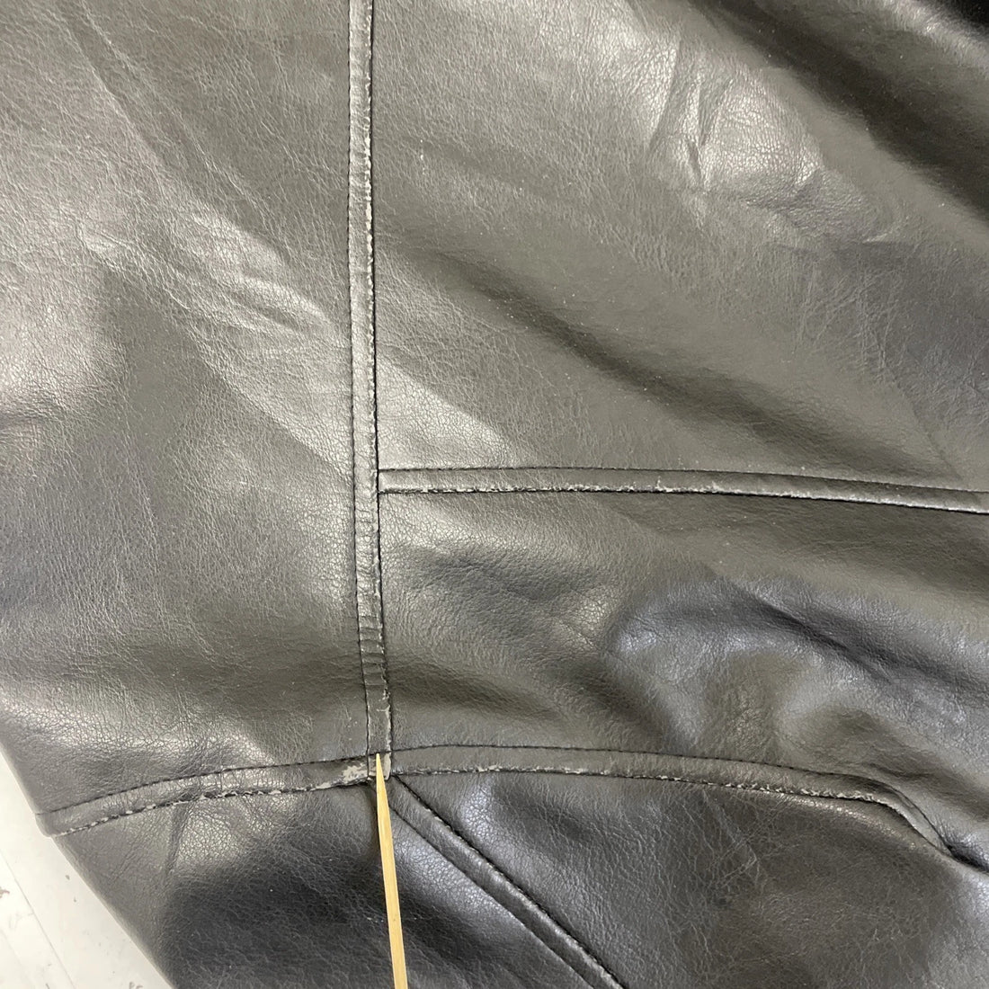 Tommy Jeans Hilfiger Leather Coat Jacket Size Large Black