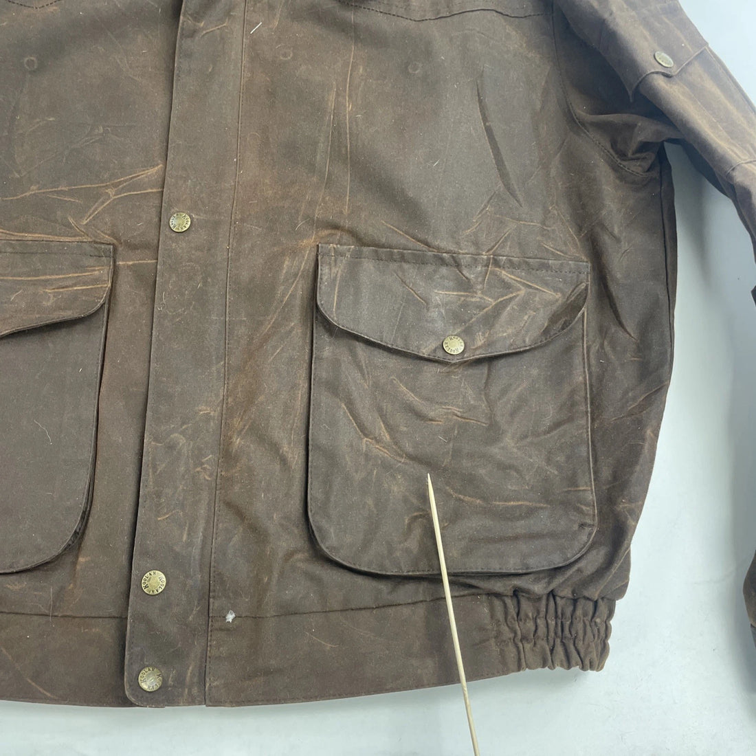 Vintage Koolah Waxed Cotton Jacket Size Large Brown