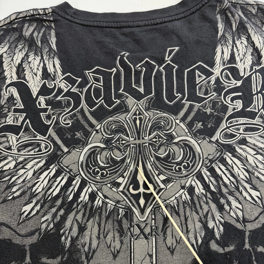 Xzavier Skull Cross T-Shirt Size 2XL All Over Print Y2K Style