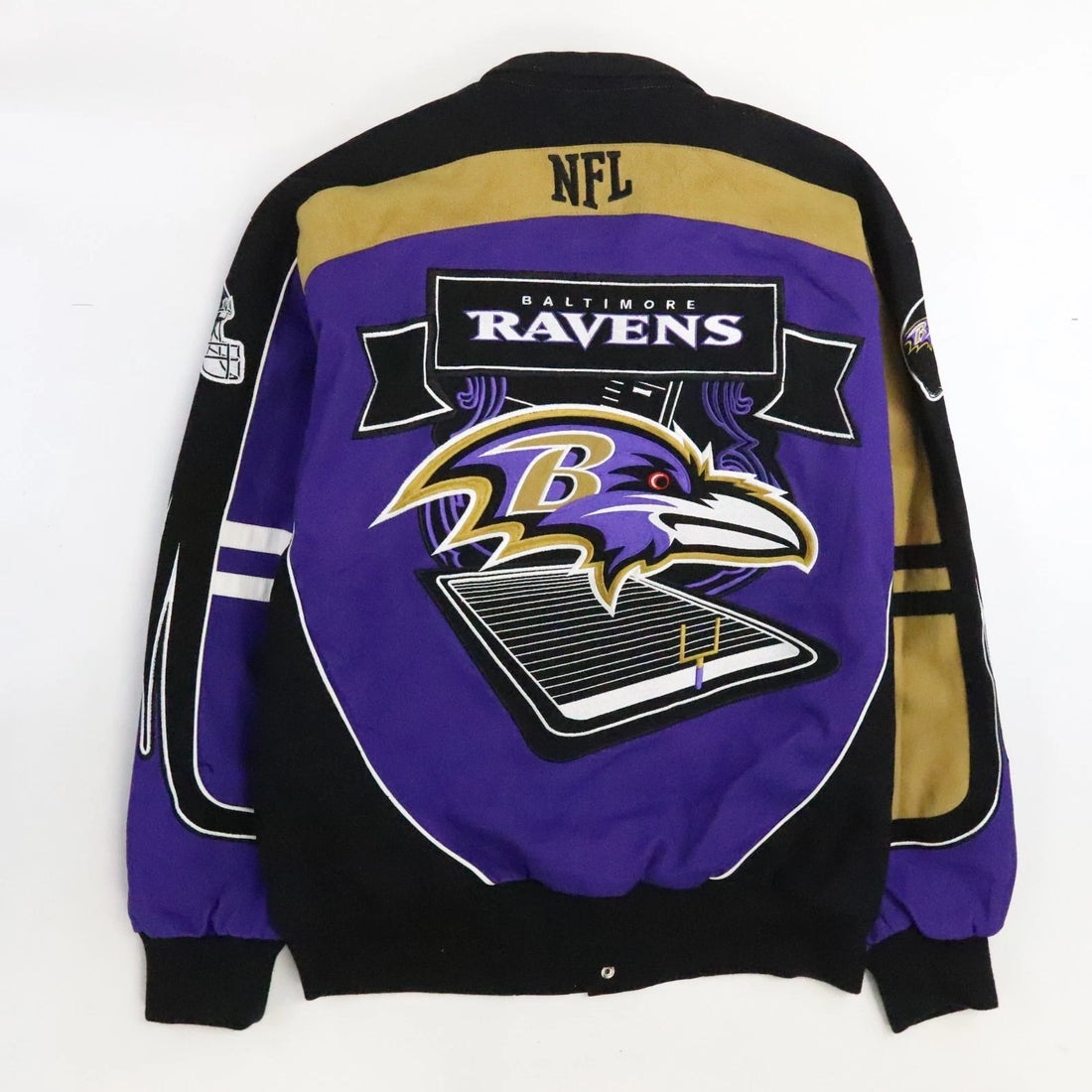 Baltimore Ravens Varsity Racing Bomber Jacket Size Large NFL