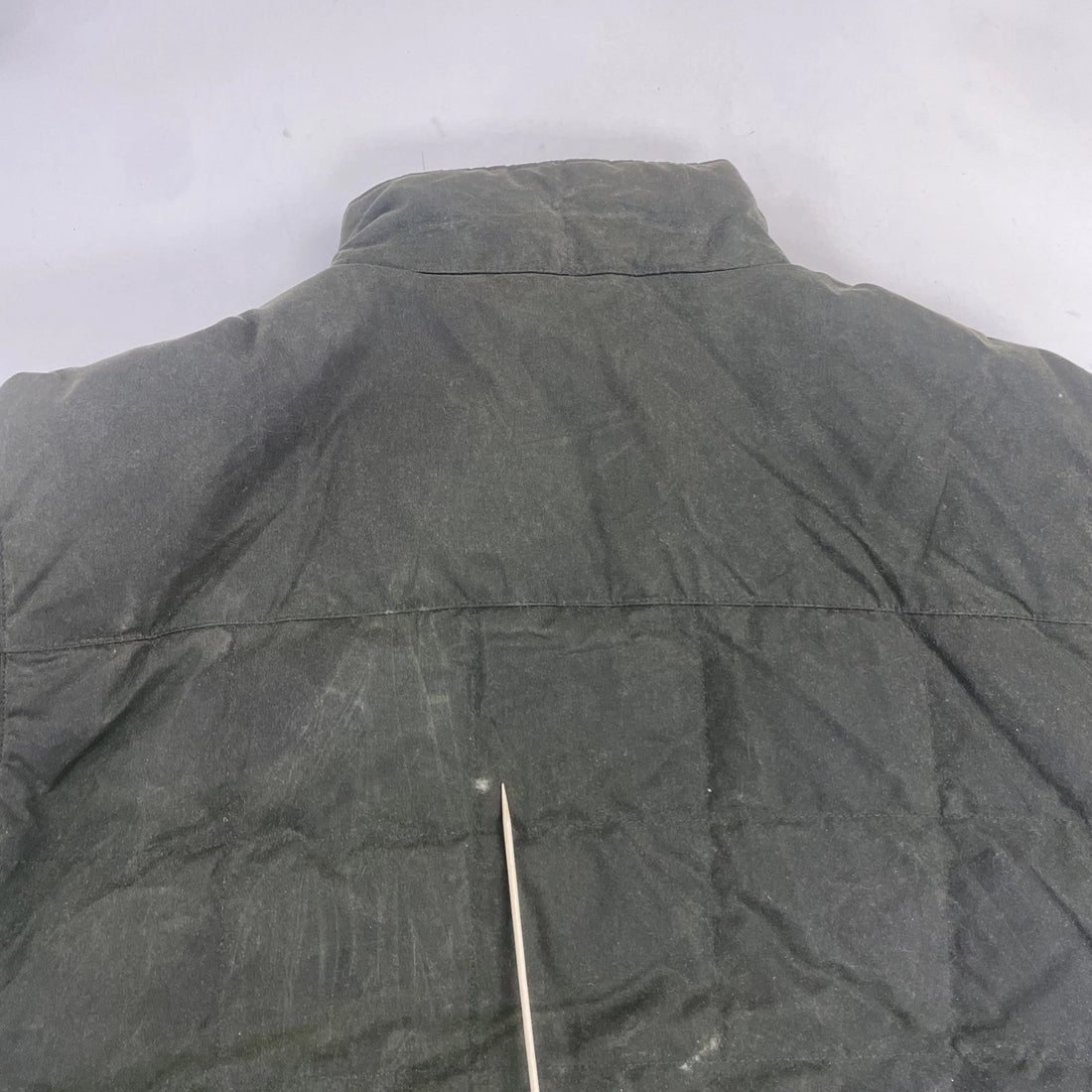 L.L. Bean Waxed Quilted Puffer Jacket Size Large Green Insulated