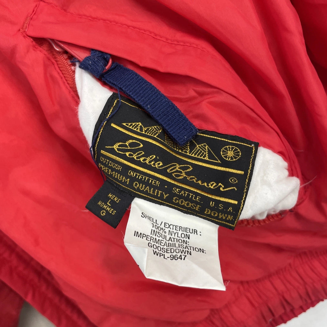 Vintage Eddie Bauer Puffer Bomber Jacket Size Large Reversible Insulated