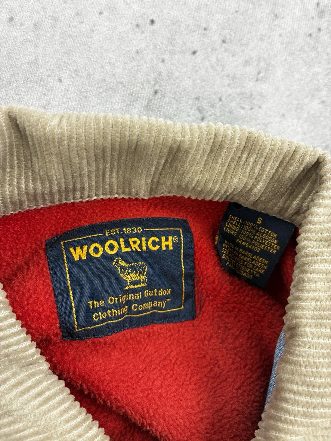 Vintage Woolrich Fleece Lined Denim Trucker Jacket Size Small