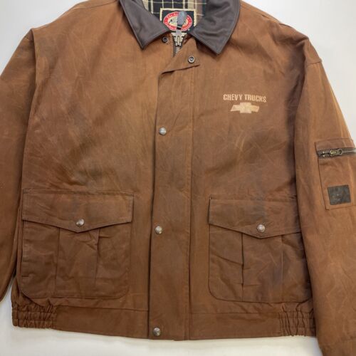 Vintage Australian Outback Chevy Trucks Wax Coat Jacket Size 2XL Brown