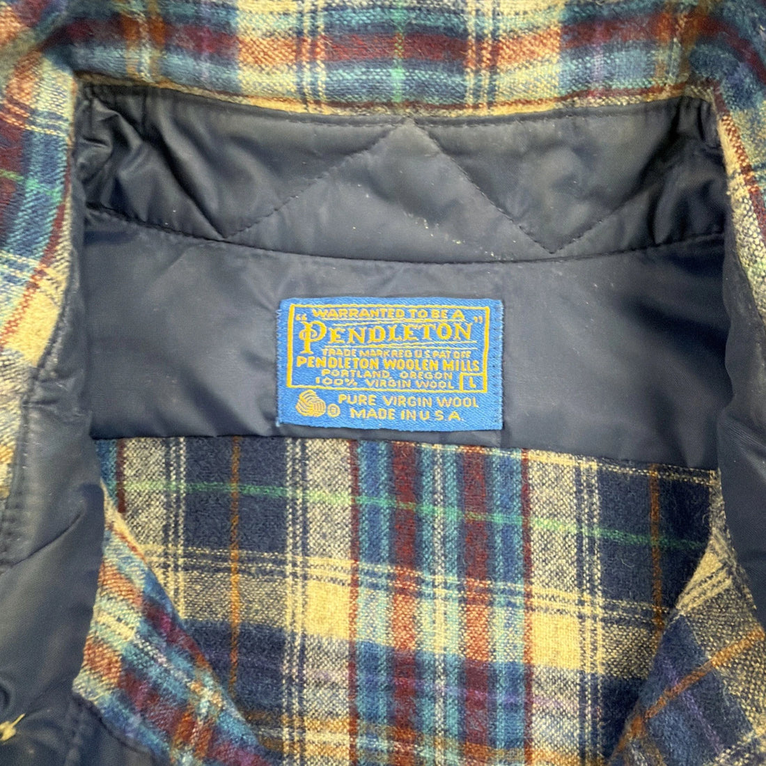 Vintage Pendleton Wool Lodge Button Up Shirt Size Large Plaid