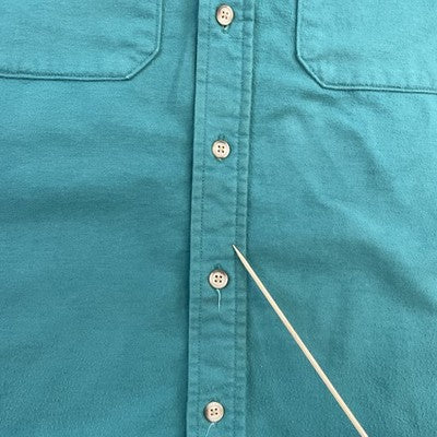Vintage Woolrich Button Up Shirt Size Large Teal 90s