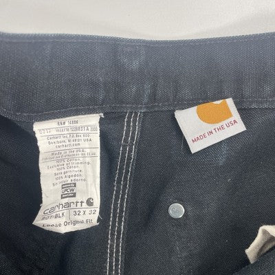 Carhartt Canvas Carpenter Double Knee Work Pants Size 32 X 32 Black Paint