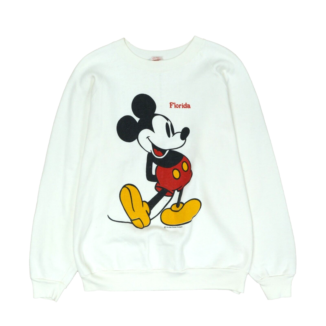 Vintage Mickey Mouse Florida Disney Sweatshirt Crewneck Size XL White 90s