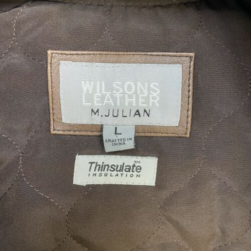 Wilson's Leather Coat Jacket Size Large Brown