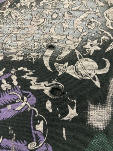 Vintage Wizard Magic Liquid Blue T-Shirt Size XL All Over Print AOP 1994 90s