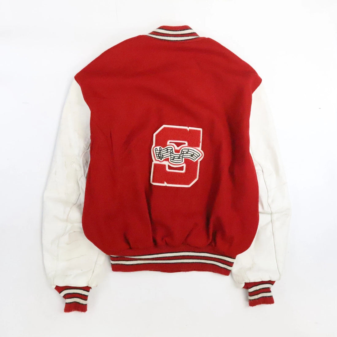 Vintage Marching Band DeLong Leather Wool Varsity Letterman Jacket Size 44