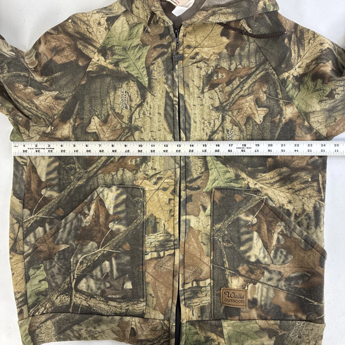 Vintage Walls Advantage Timber Camo Full Zip Sweatshirt Hoodie Large Tall