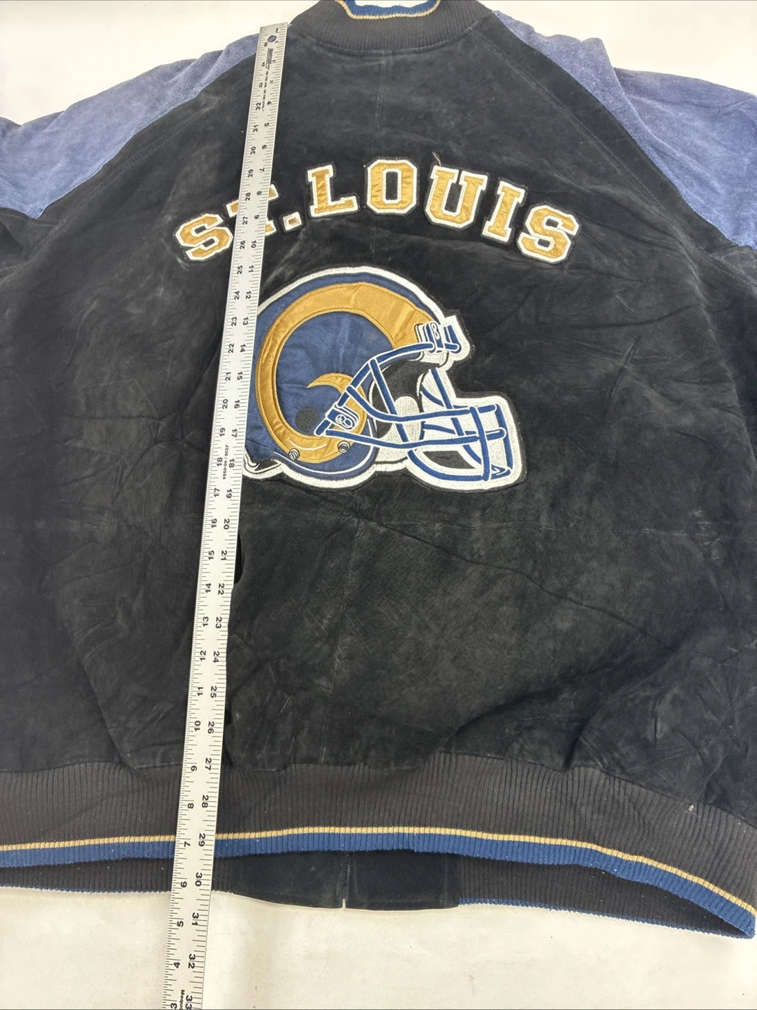 St. Louis Rams Leather Suede Varsity Jacket 2XL NFL