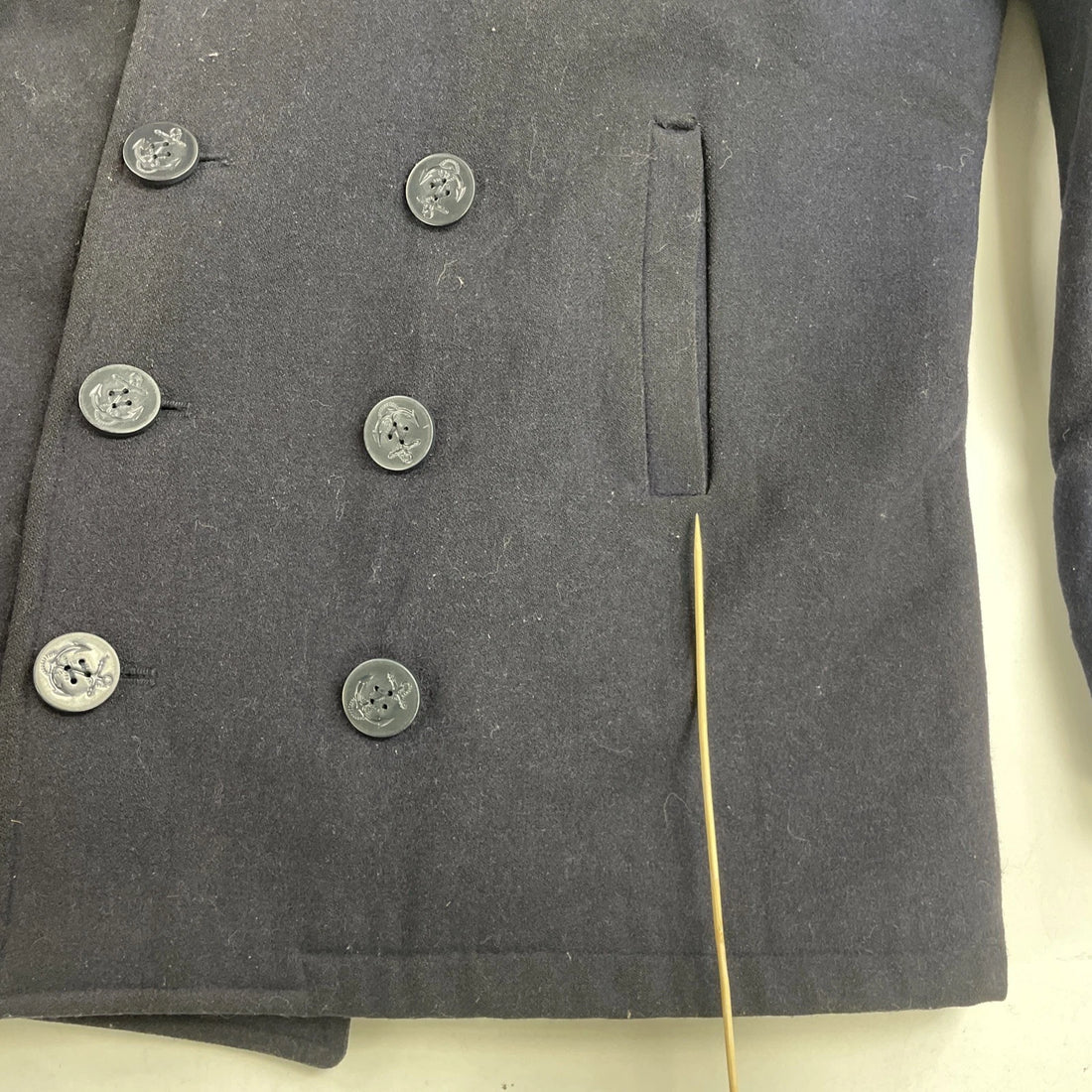 Alpha Industries Wool Pea Coat Jacket Size XL Blue