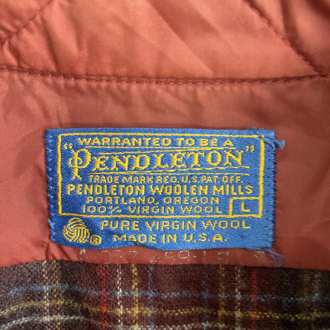 Vintage Pendleton Wool Lodge Button Up Shirt Size Large Plaid