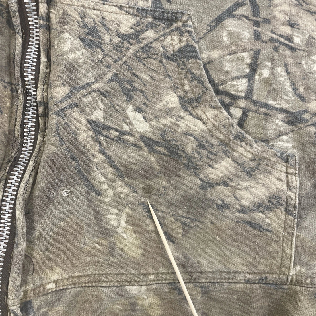 Pro Action Tree Camo Full Zip Sweatshirt Hoodie Size 2XL Cropped