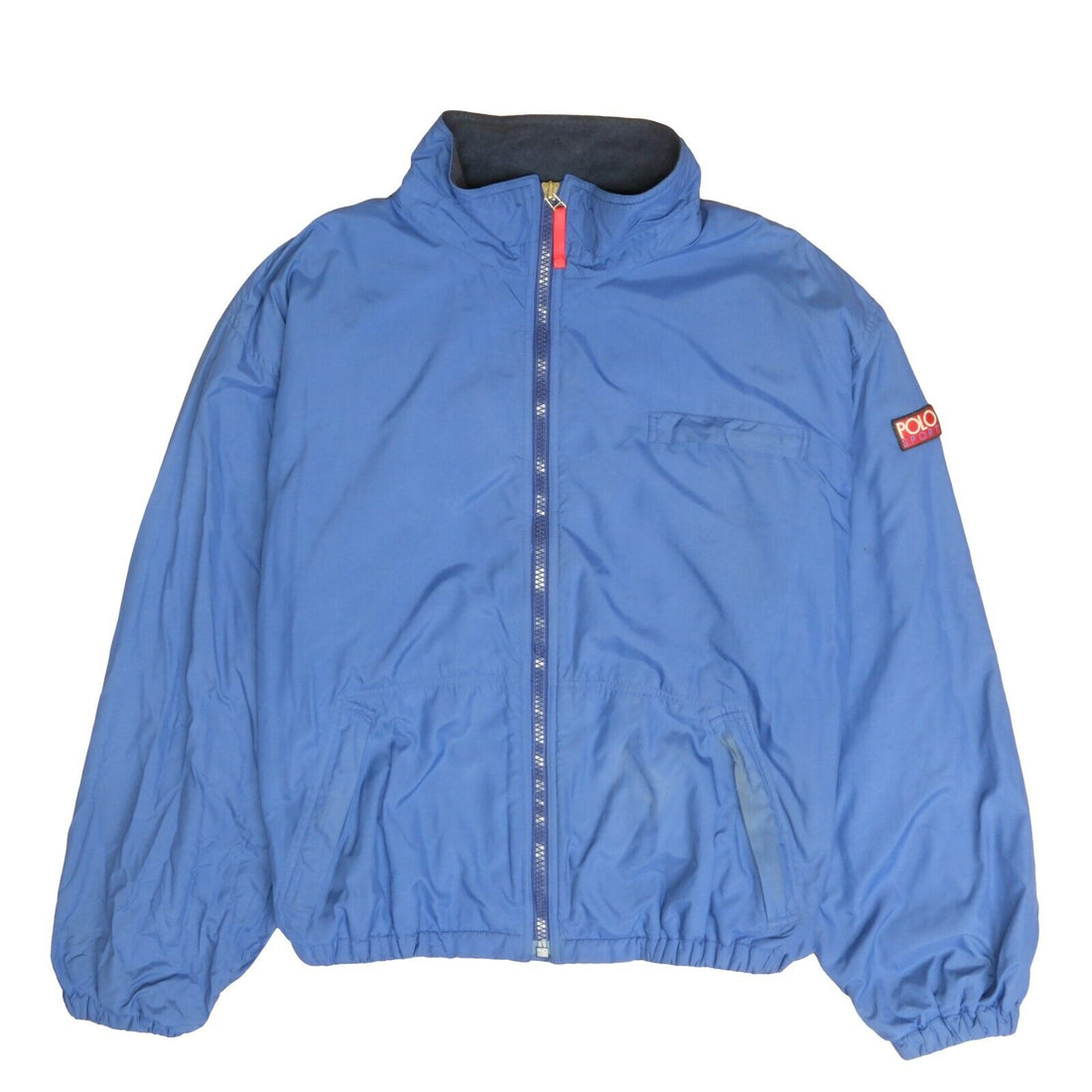Vintage Polo Ralph Lauren Bomber Jacket Size XL Blue Fleece Lined
