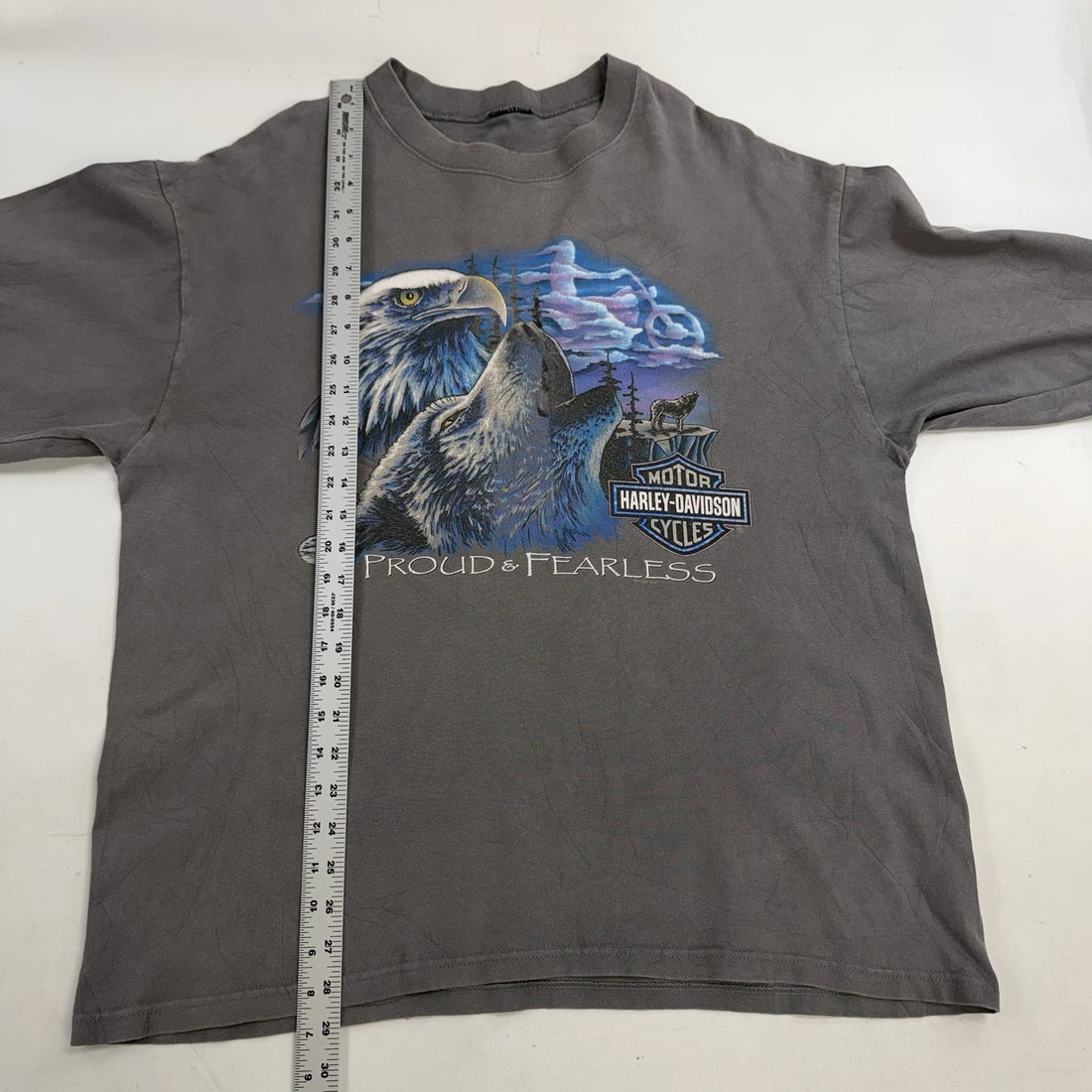 Vintage Harley Davidson Wolf Eagle Long Sleeve T-Shirt Size Large 1997 90s