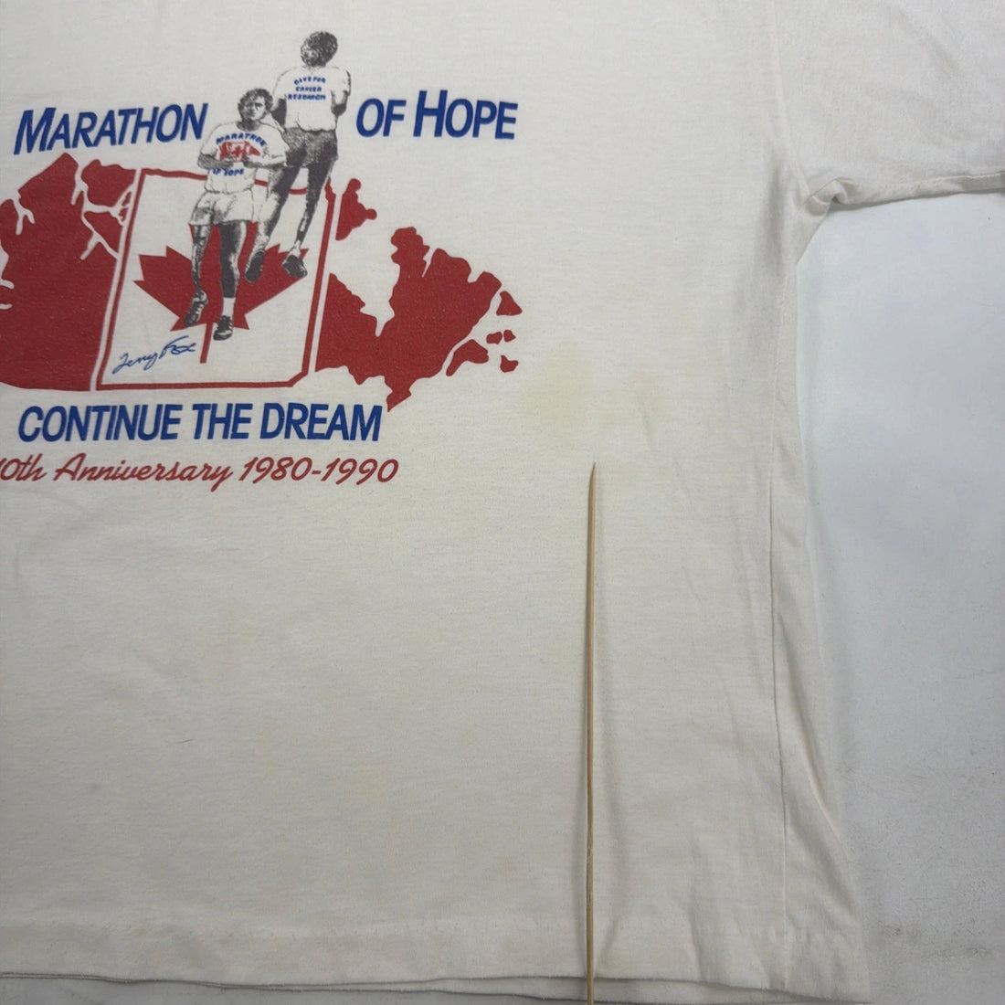 Vintage Terry Fox Marathon Of Hope 10th Anniversary T-Shirt Size Medium 90s