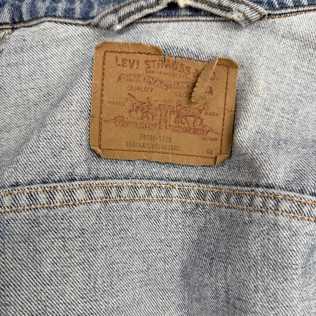 Vintage Levi's Denim Trucker Jacket Size 44 75506 0412