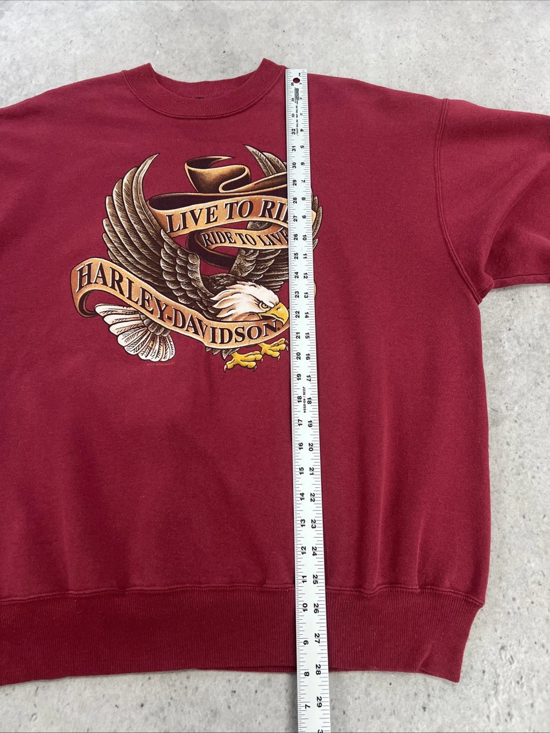 Vintage Harley Davidson Motorcycles Live To Ride Eagle Sweatshirt XL 90s