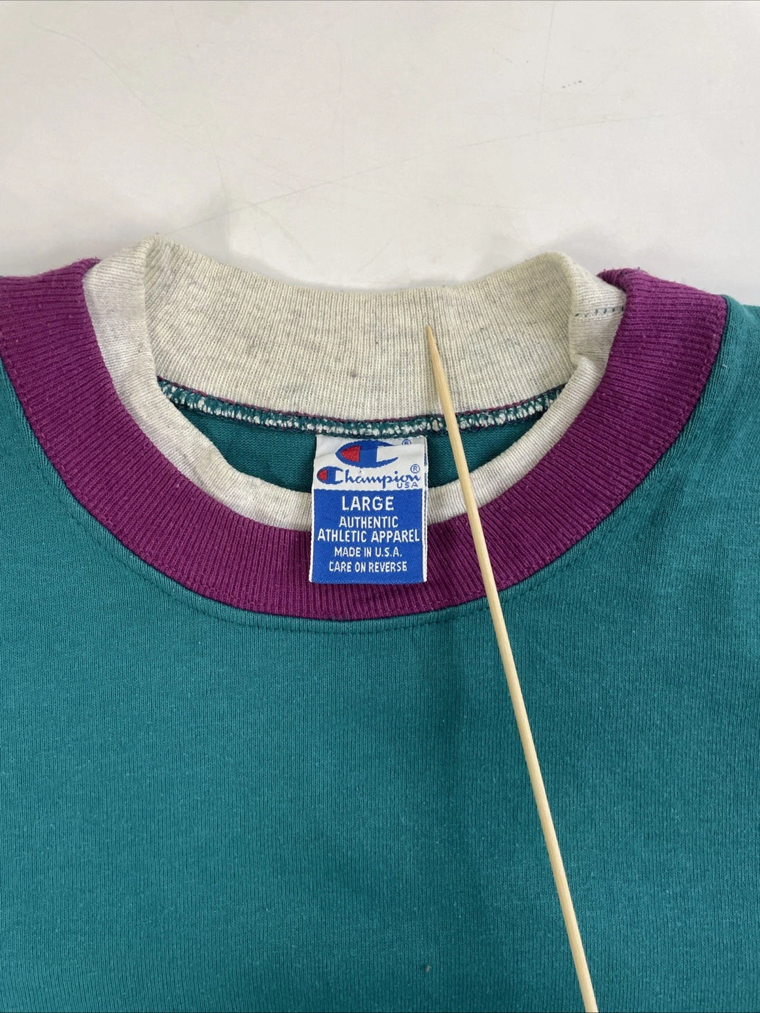 Vintage Champion Crewneck Sweatshirt Size Large Teal 90s