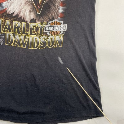 Vintage Eagle American Flag Harley Davidson 3D Emblem T-Shirt Medium 1988 80s