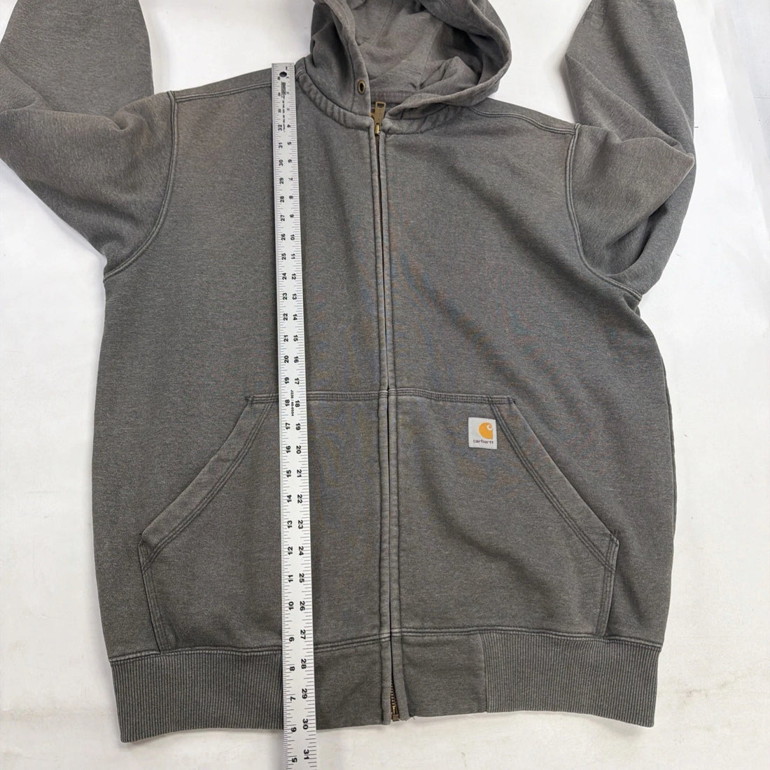 Carhartt Full Zip Sweatshirt Hoodie Size Large Charcoal Gray
