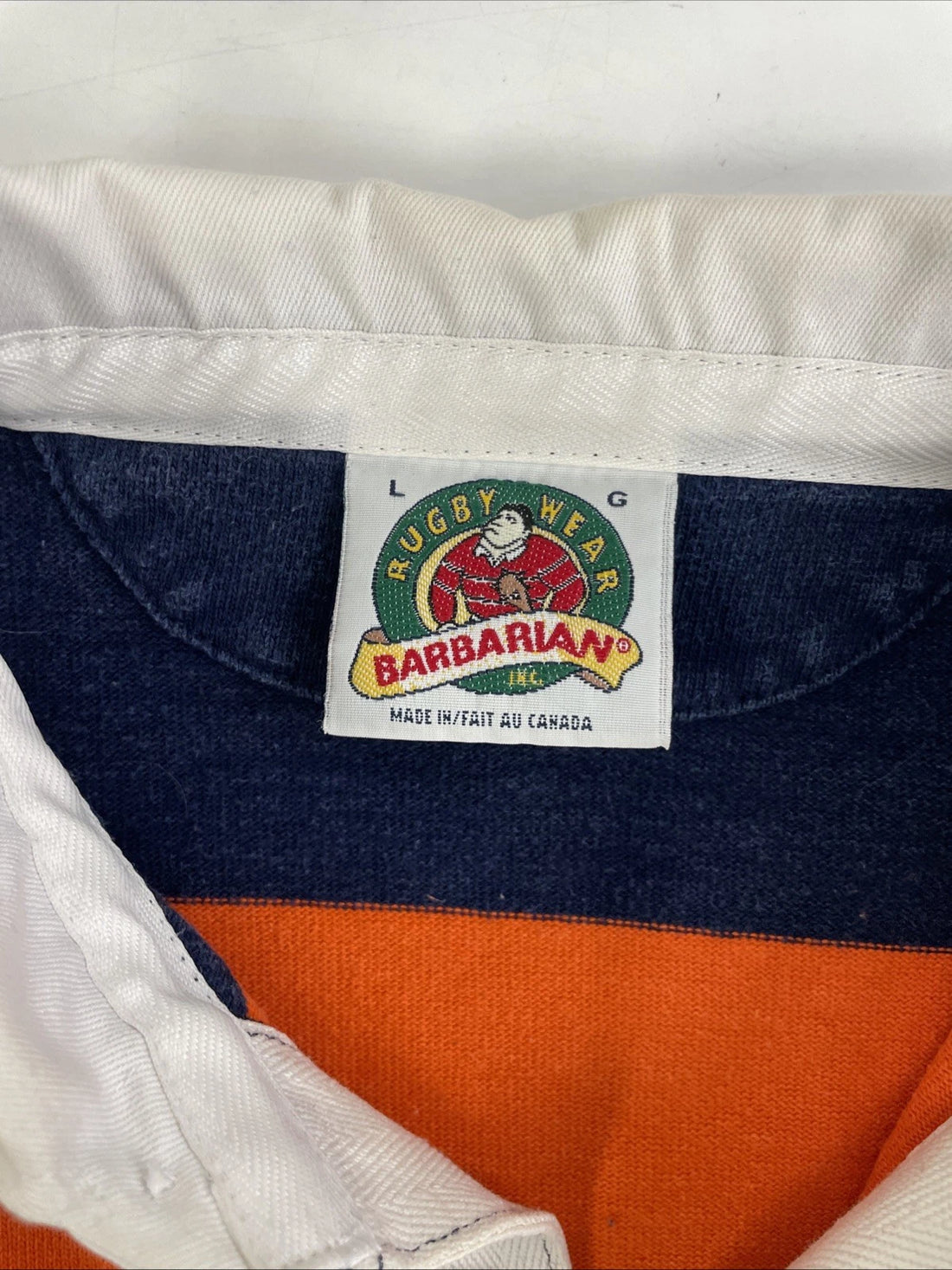 Vintage Illinois Fighting Illini Barbarian Rugby Shirt Size Large Striped NCAA