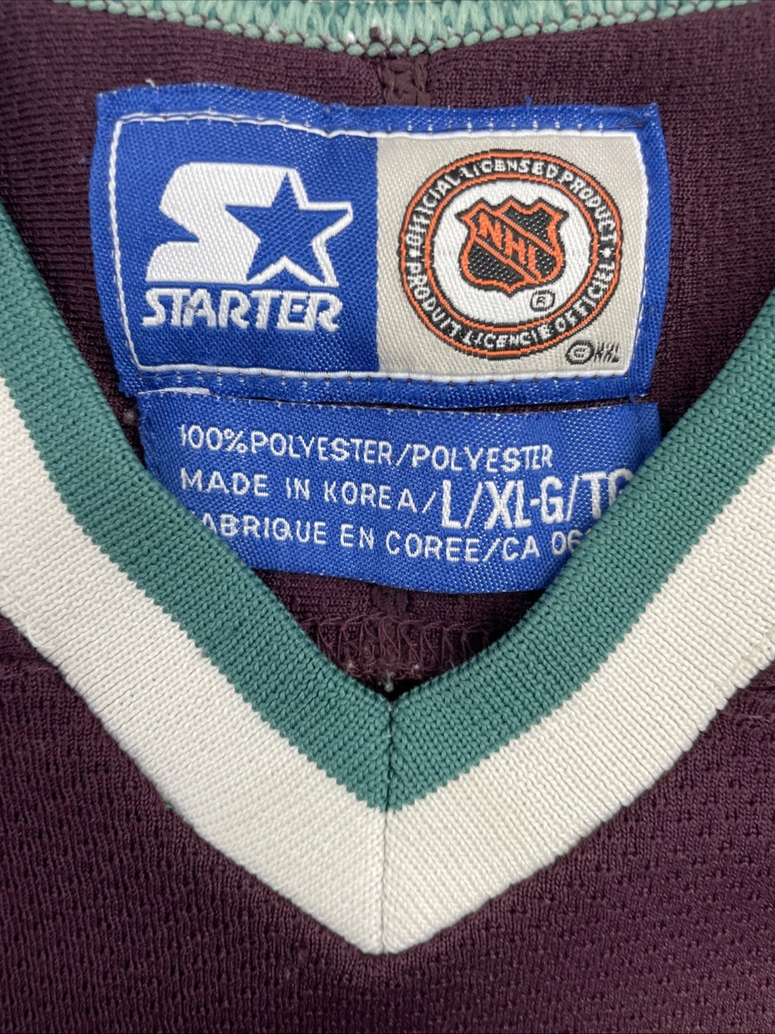 Vintage Anaheim Mighty Ducks Starter Jersey Youth Size Large/XL NHL