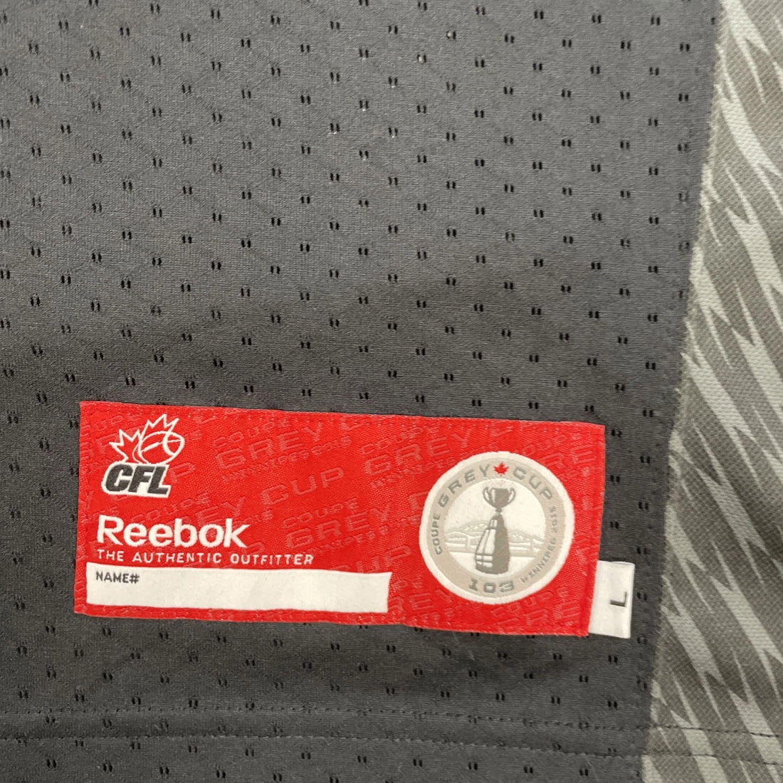 Grey Cup CFL Reebok Football Jersey Size Large