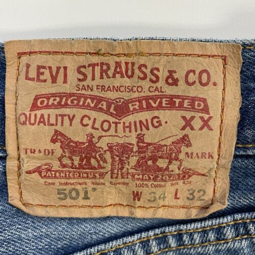 Vintage Levi Strauss & Co. 501 Denim Jeans Pants Size 34 X 32 Button Fly