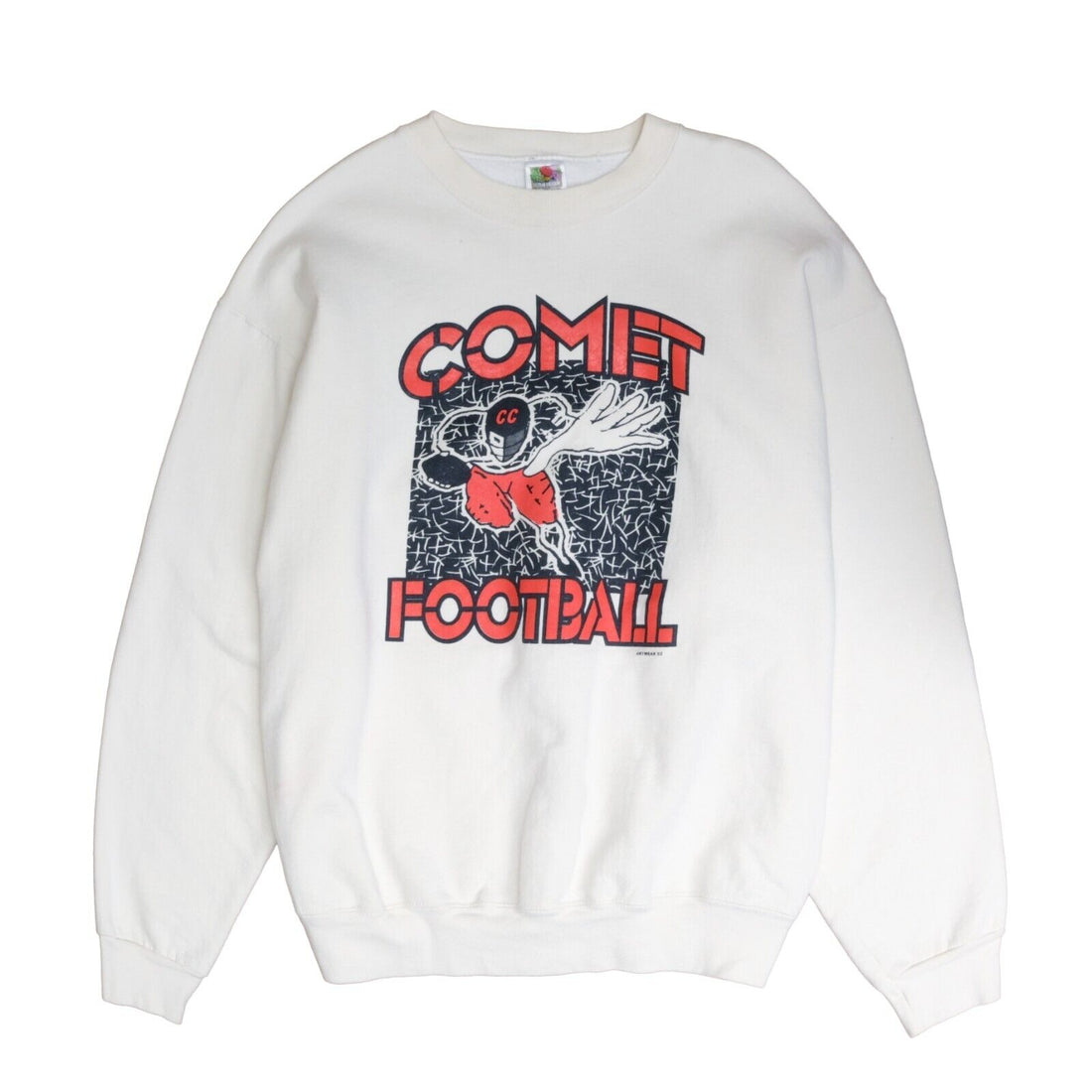 Vintage Comet Football Sweatshirt Crewneck Size XL Beige