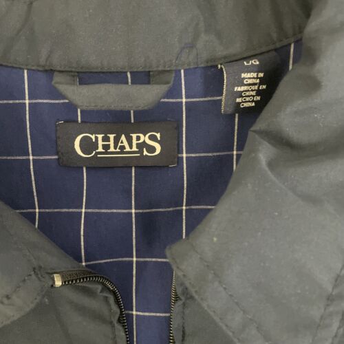 Chaps Harrington Jacket Size Large Blue Grid Lined Throwback Vault