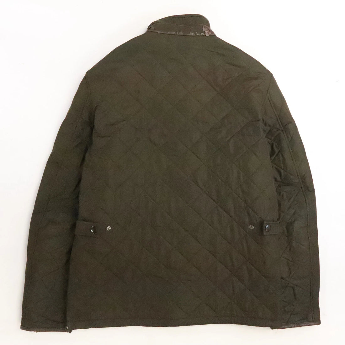 Barbour Powell Quilt Waxed Coat Jacket Size Large
