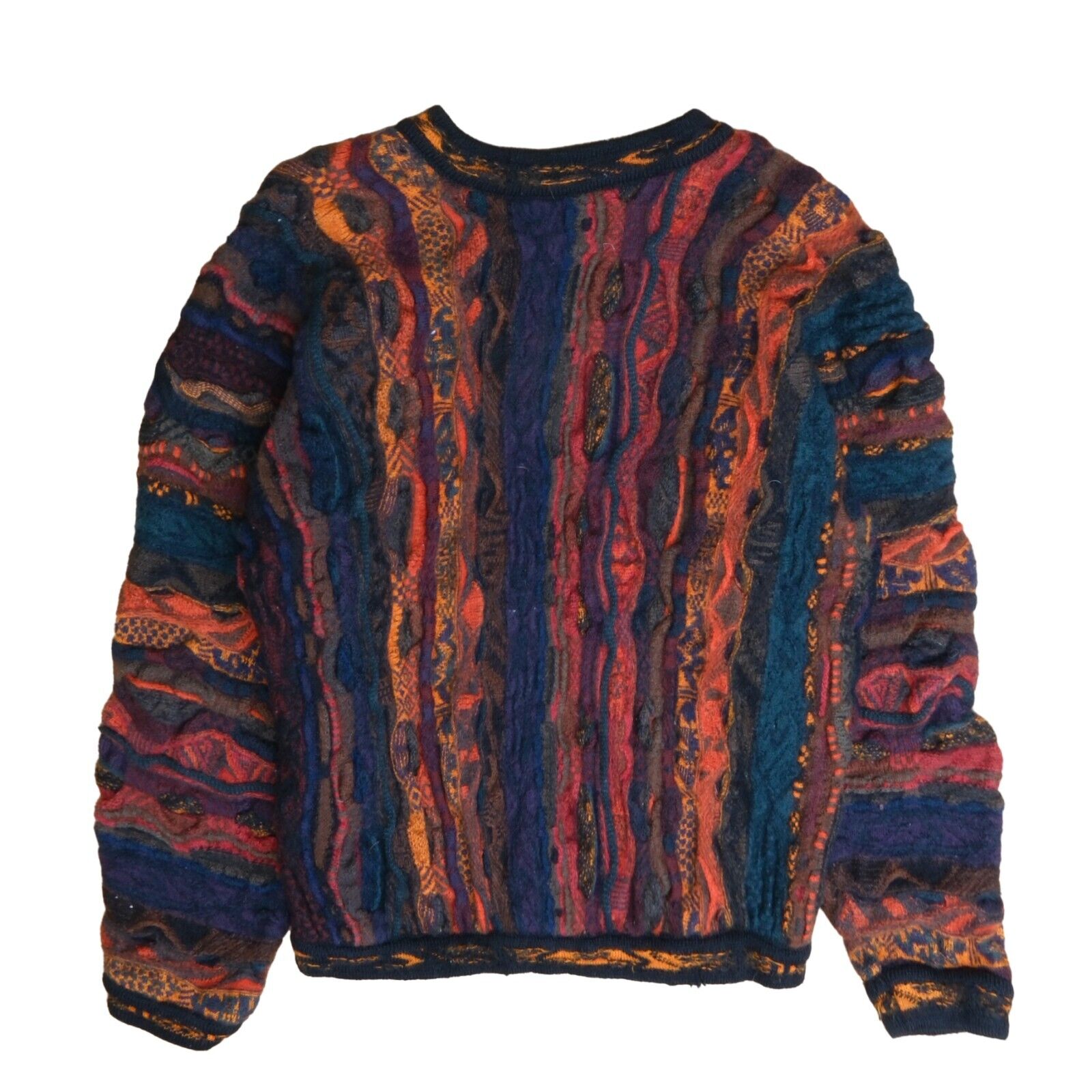 Vintage Coogi 3D Knit V Neck Sweater Size Large Multicolour Pullover