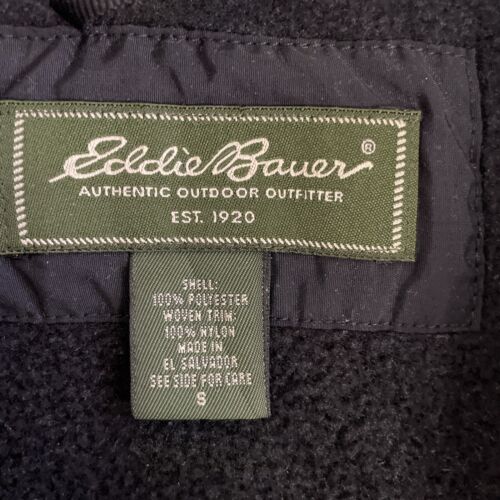 Vintage Eddie Bauer Fleece Jacket Size Small Black